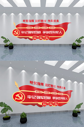 红色部队党建文化墙设计