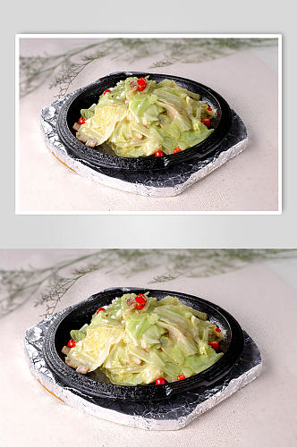 辣椒炒白菜美食摄影图片