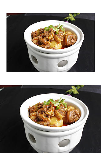 土豆炒肉美食摄影图片