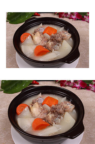 萝卜排骨汤美食摄影图片
