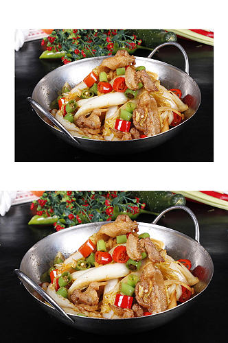 酸白菜炒肉美食摄影图片