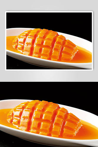 橙汁木瓜美食摄影图片