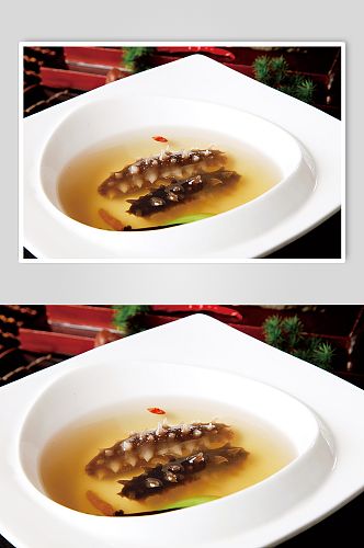 虫草炖辽参美食摄影图片