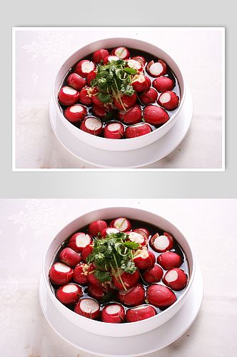 醋泡小萝卜美食摄影图片