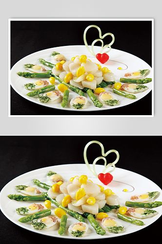 翡翠白玉带子美食摄影图片