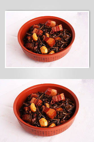 干豆角红烧肉美食摄影图片