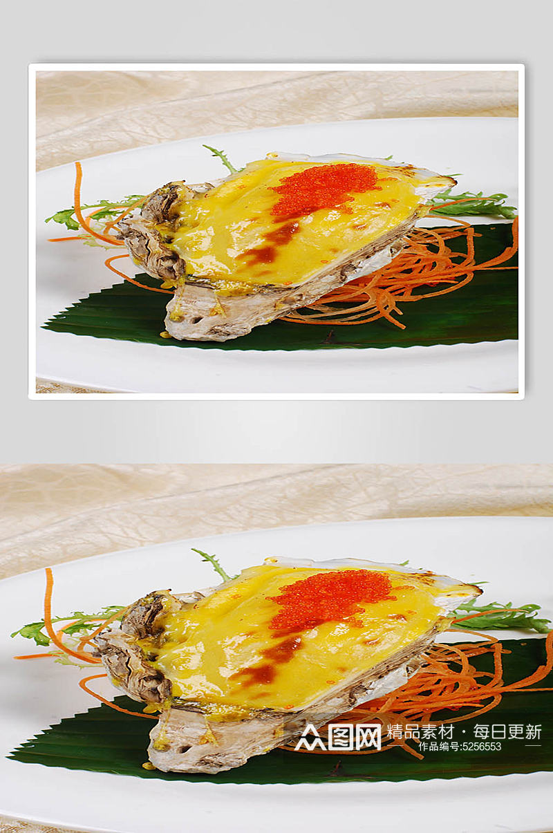 海胆酱烧生蚝美食摄影图片素材