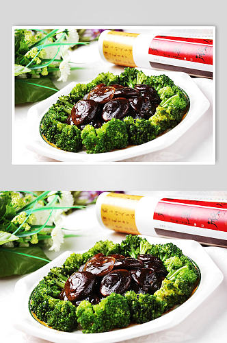 蚝油小香菇美食摄影图片