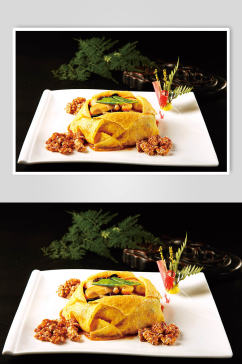 琥珀罗汉素美食摄影图片
