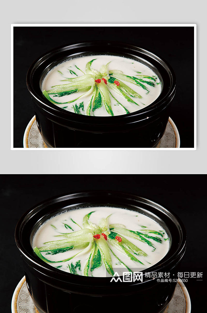 花生浆煮小白菜美食摄影图片素材