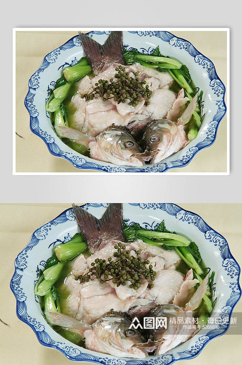 芥味鲜椒鱼美食摄影图片素材