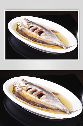 酒酿蒸白鱼美食摄影图片
