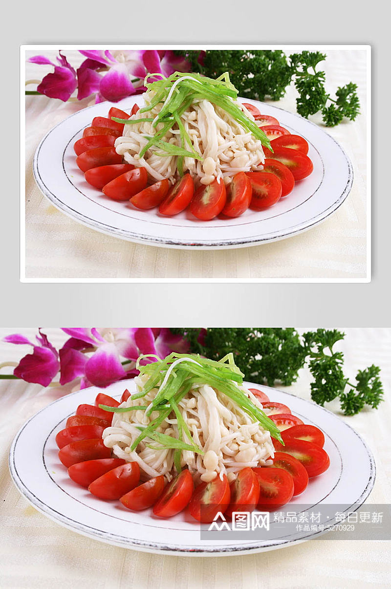 兰豆金针菇美食摄影图片素材