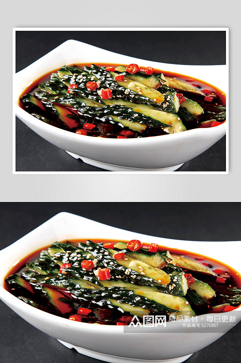 捞汁黄瓜美食摄影图片素材
