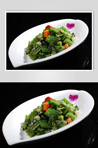 榄菜龙豆美食摄影图片