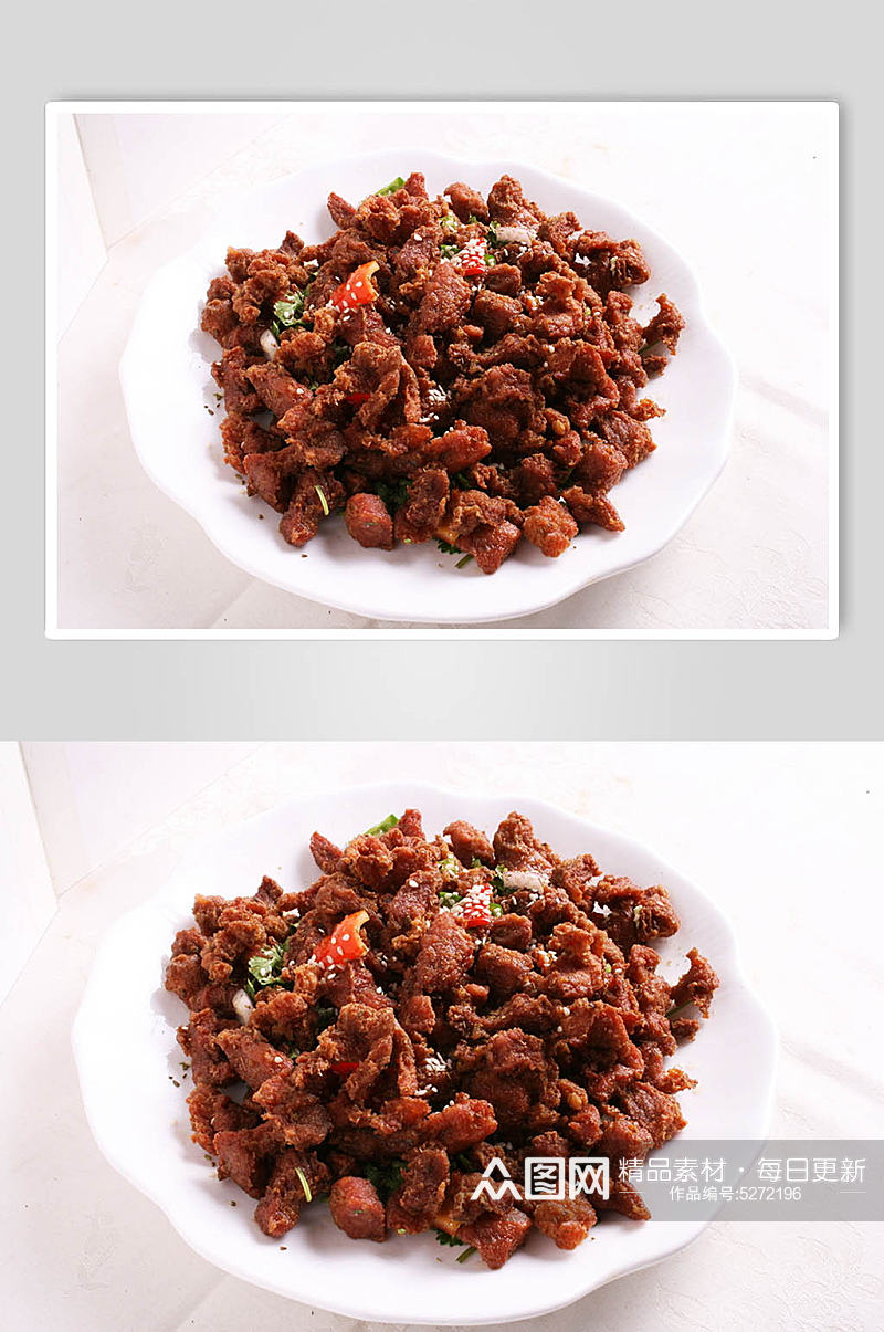 蒙古炸羊肉美食摄影图片素材