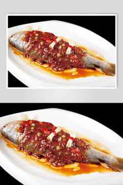面豉蒸黄鱼美食摄影图片