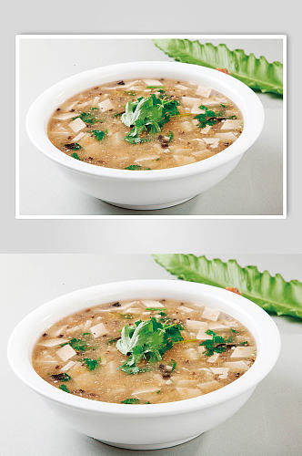 平桥豆腐汤美食摄影图片