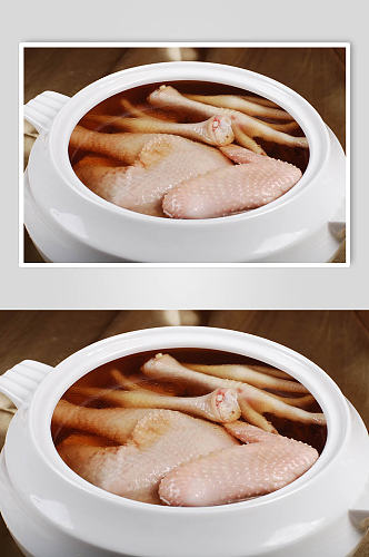 清炖土鸡汤美食摄影图片