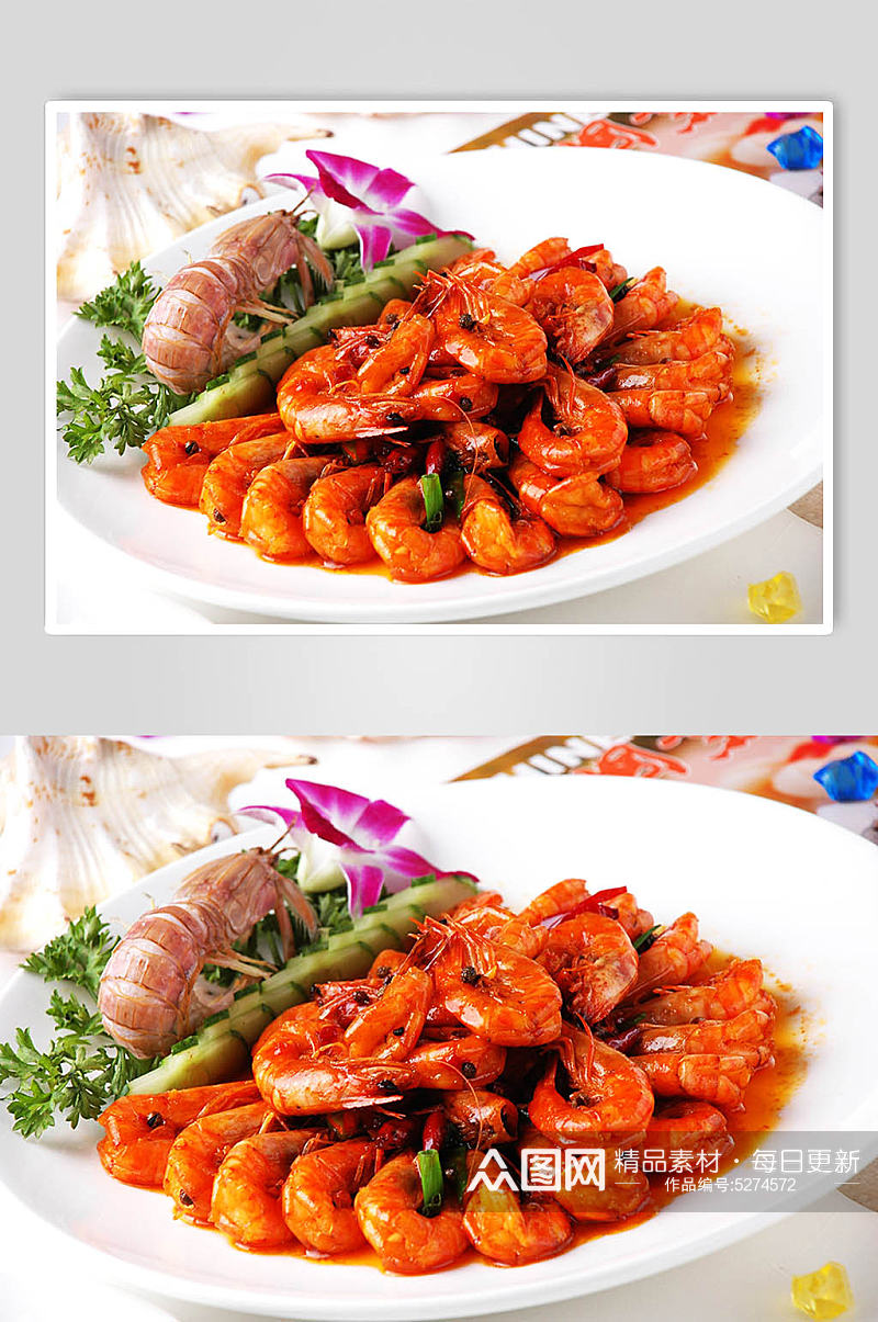 香辣大虾美食摄影图片素材