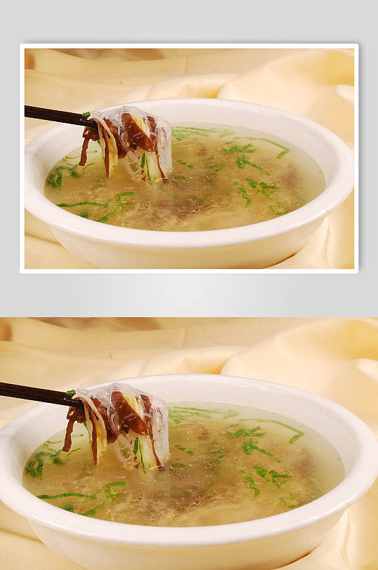 榨菜肉丝汤美食摄影图片
