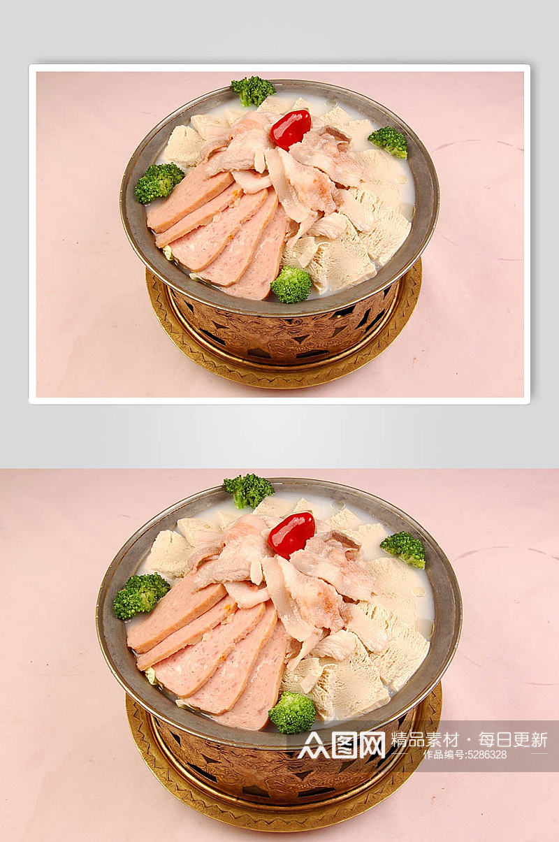 午餐肉汤家常美食摄影图素材