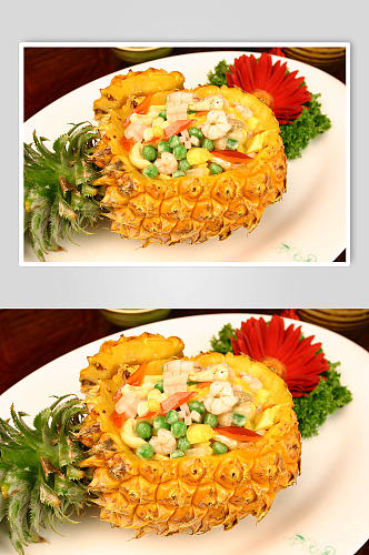 菠萝炒饭餐饮小吃美食摄影图片