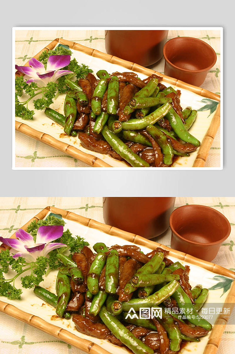 豆角炒肉餐饮小吃美食摄影图片素材