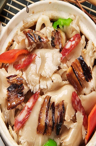 蘑菇炒肉美食摄影图片