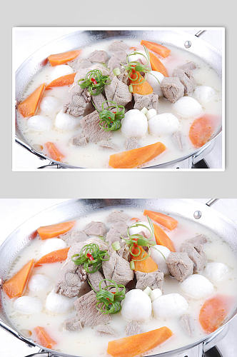萝卜肉片汤菜品摄影图片