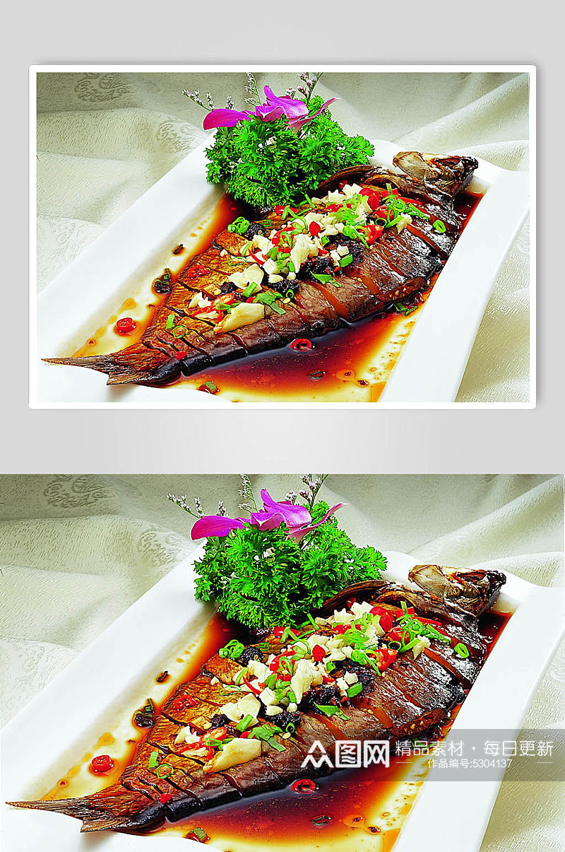 红烧鲤鱼菜品摄影图片素材