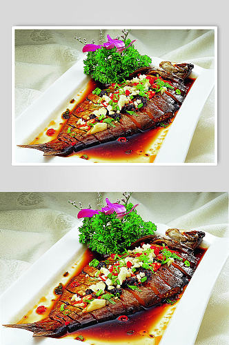 红烧鲤鱼菜品摄影图片