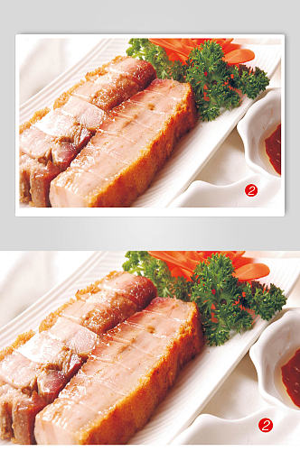 炸猪肉菜品摄影图片