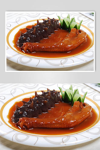 鸡爪海参菜品摄影图片