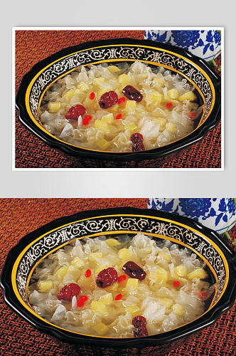 红枣银耳粥菜品摄影图片