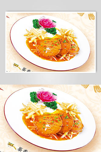 番茄牛肉饼菜品摄影图片