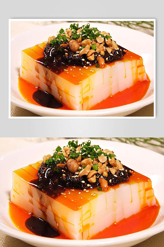 麻辣红油豆腐美食摄影图片