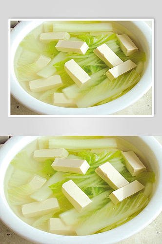 豆腐青菜汤美食摄影图片