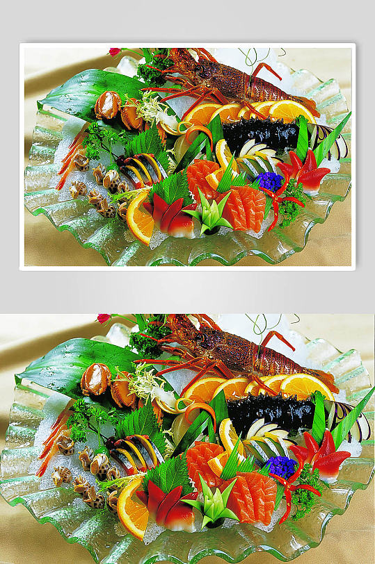 龙虾鲍鱼美食摄影图片