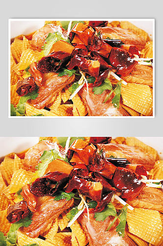 腐竹炒肉美食摄影图片