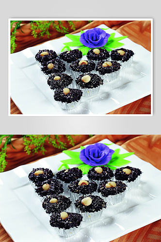 紫米酥美食摄影图片