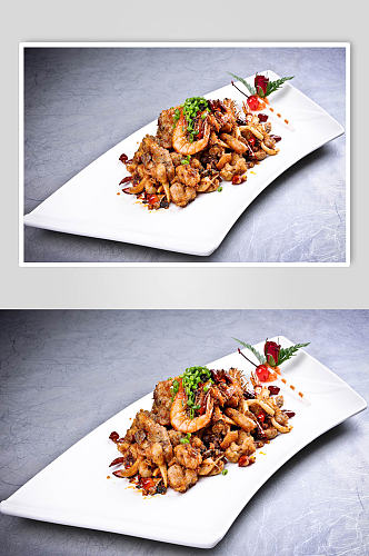 干锅大虾美食摄影图片