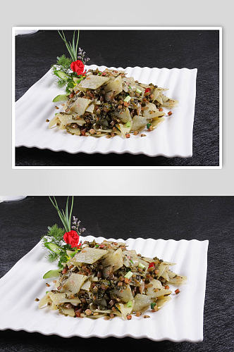 酸菜炒肉美食摄影图片