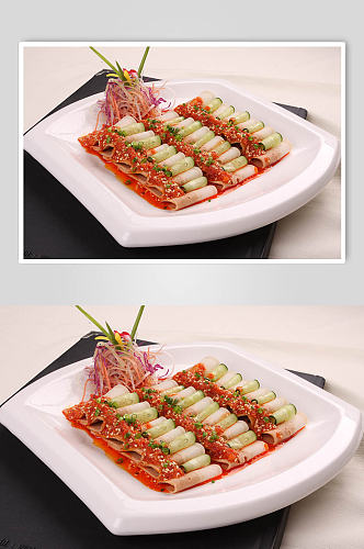 火锅肉卷美食摄影图片