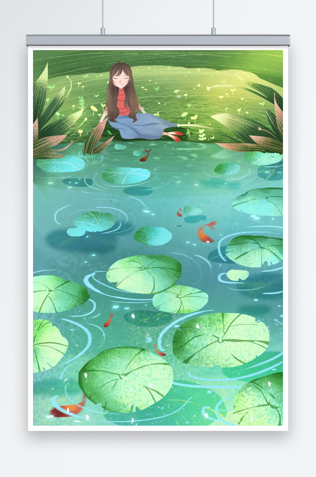 插画风卡通夏天插画素材