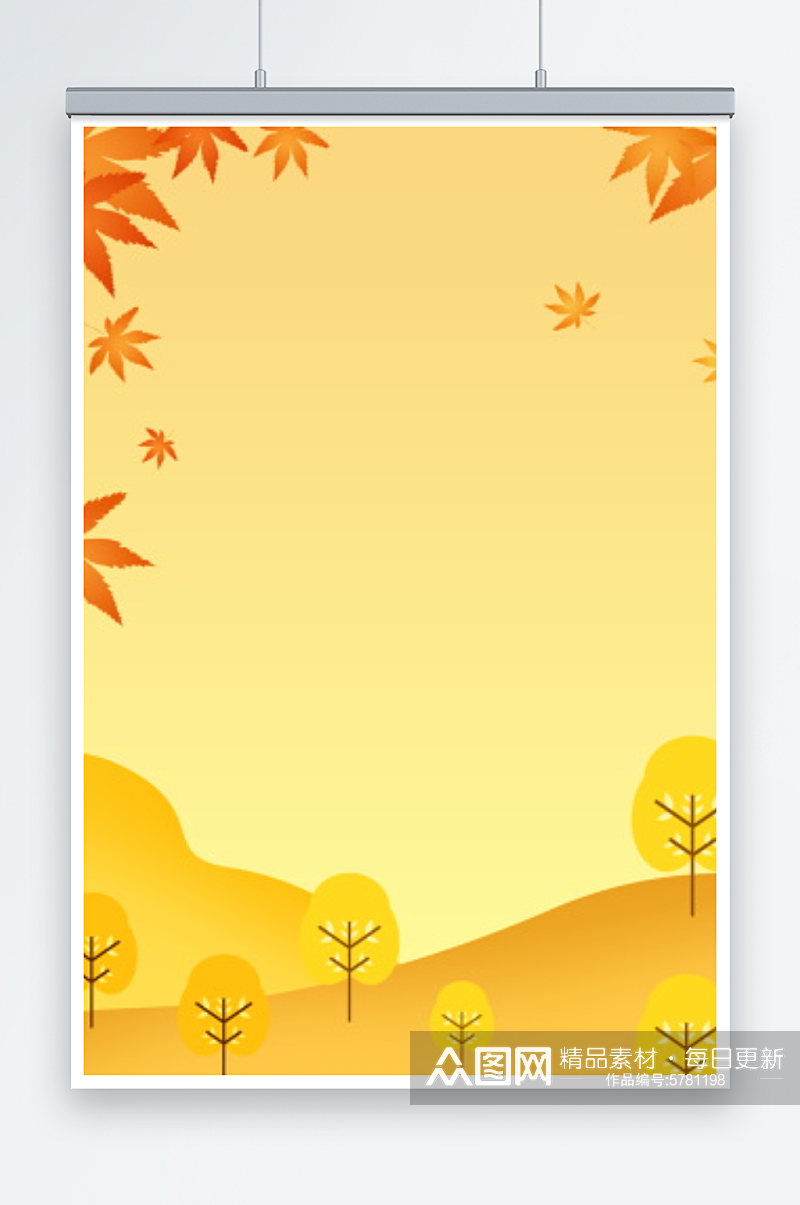 创意秋天季节树木树枝插画素材