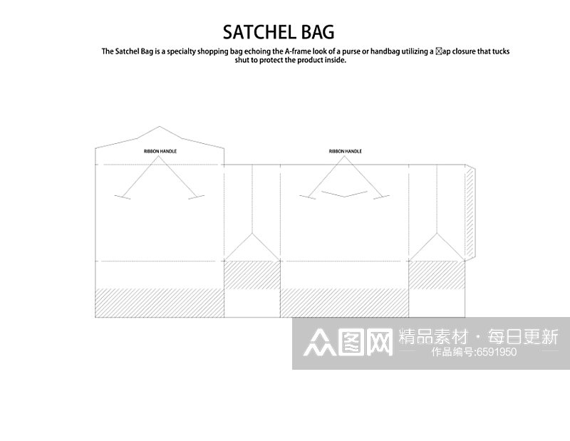 简约白色产品包装盒平面展开图素材