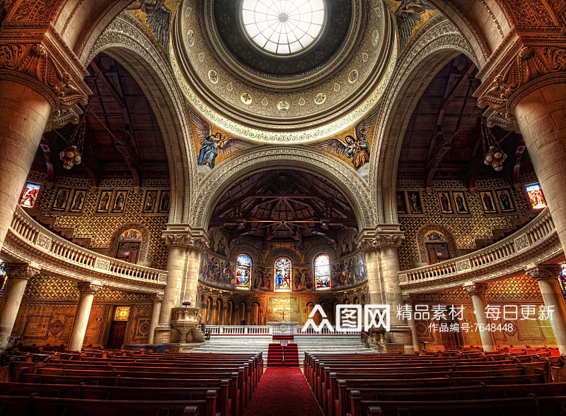 美丽欧美古典教堂风景摄影图素材