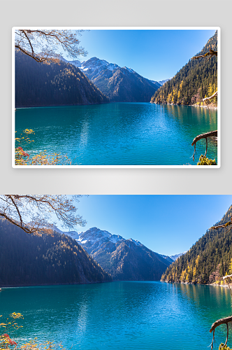 美丽湖光山色风景摄影图