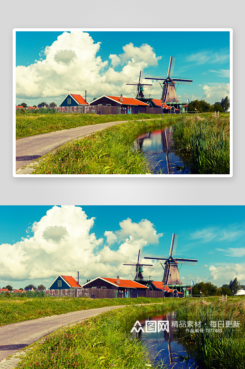 大气欧洲乡村田园风景摄影图素材